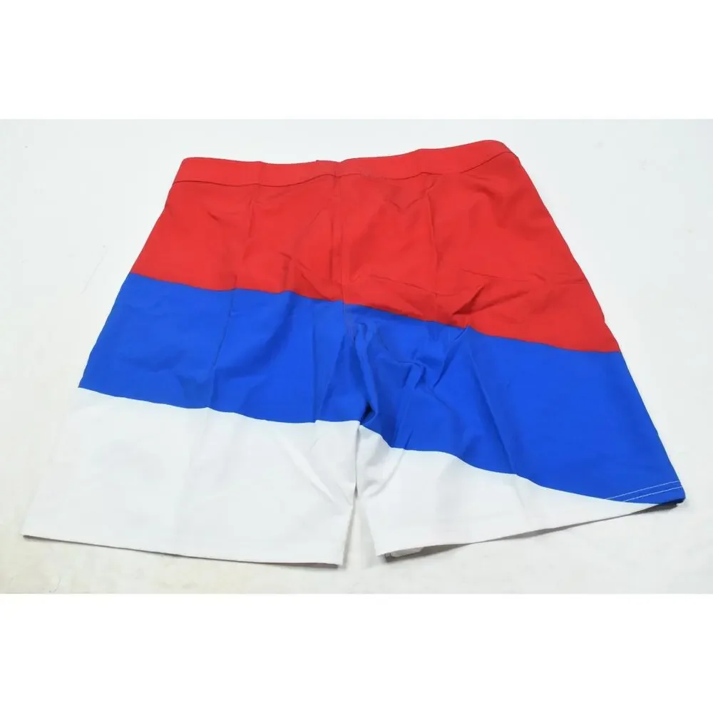 Foco Buffalo Buffalo Board Shorts Mens 38 Red Blue Drawstring Lightweight Swim